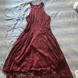 Medium Halter neck and high low dress from Dressystar, in maroon.